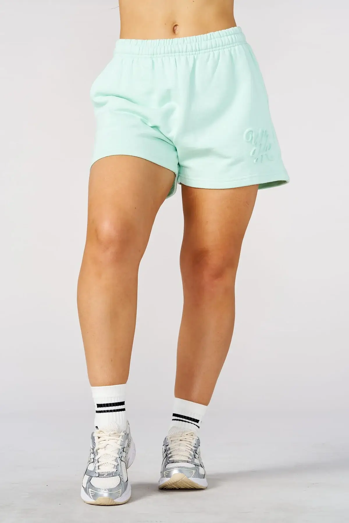 Tren Tech W1082 - Emblem Embossed Shorts Mint