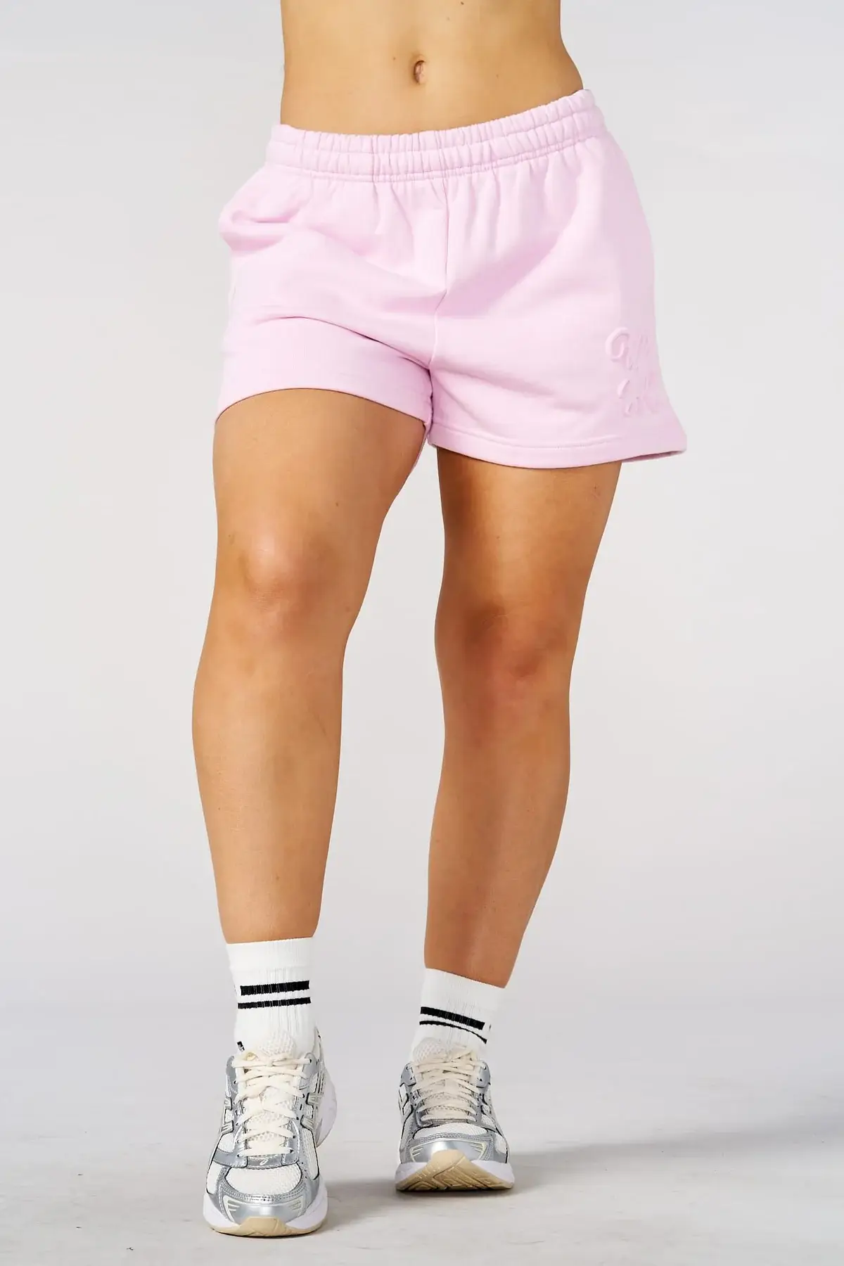 Tren Tech W1082 - Emblem Embossed Shorts Pink