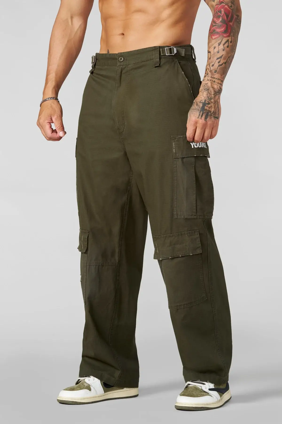 Tren Tech Youngla 6069 - Combat Pants Olive Wash (4)